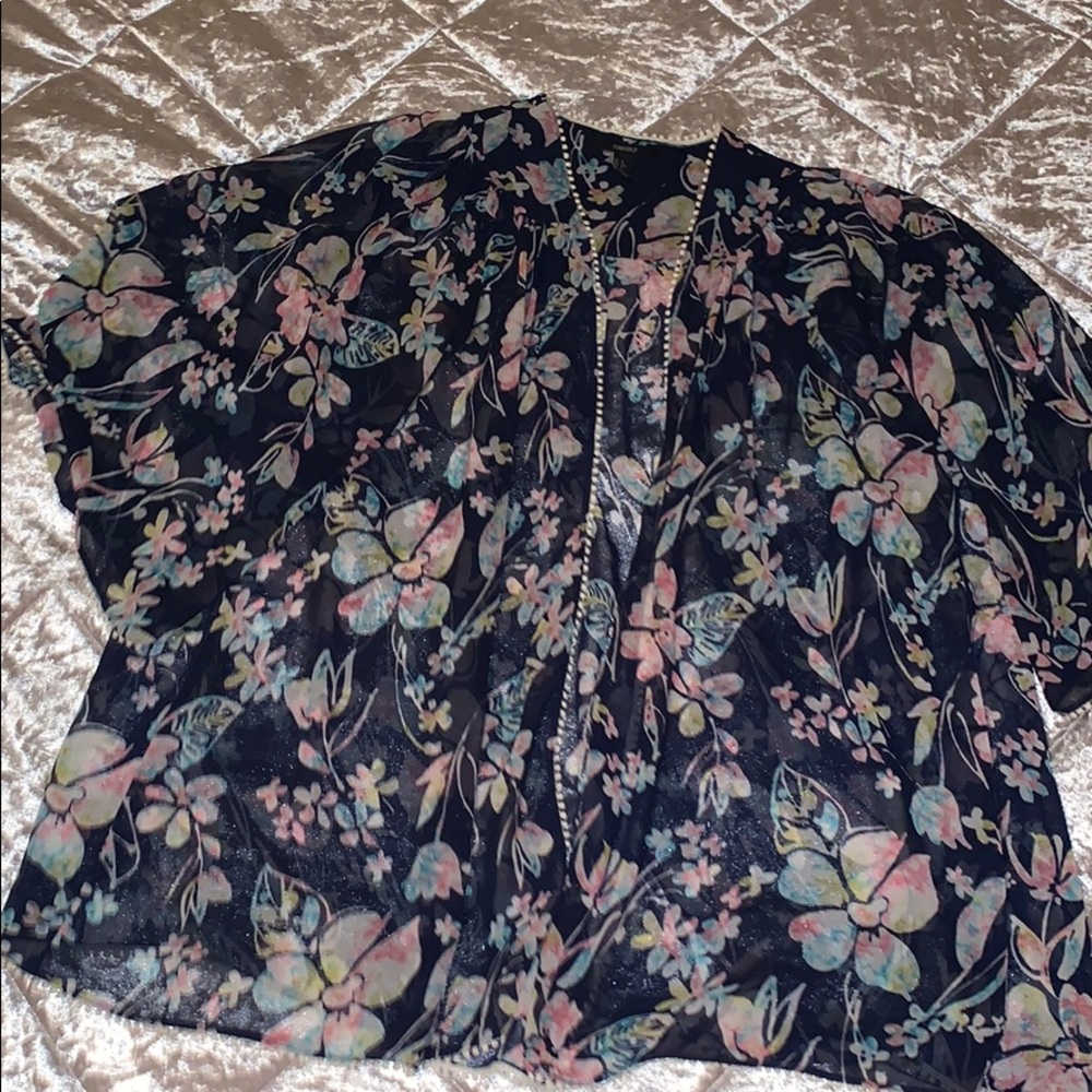 Floral chiffon kimono